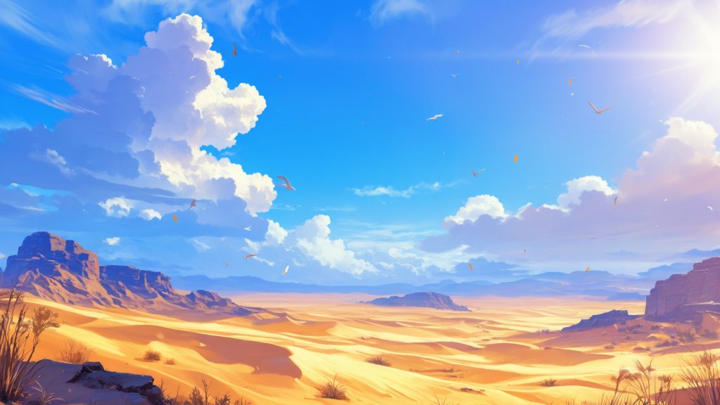 砂漠、背景、イラスト、フリー素材
