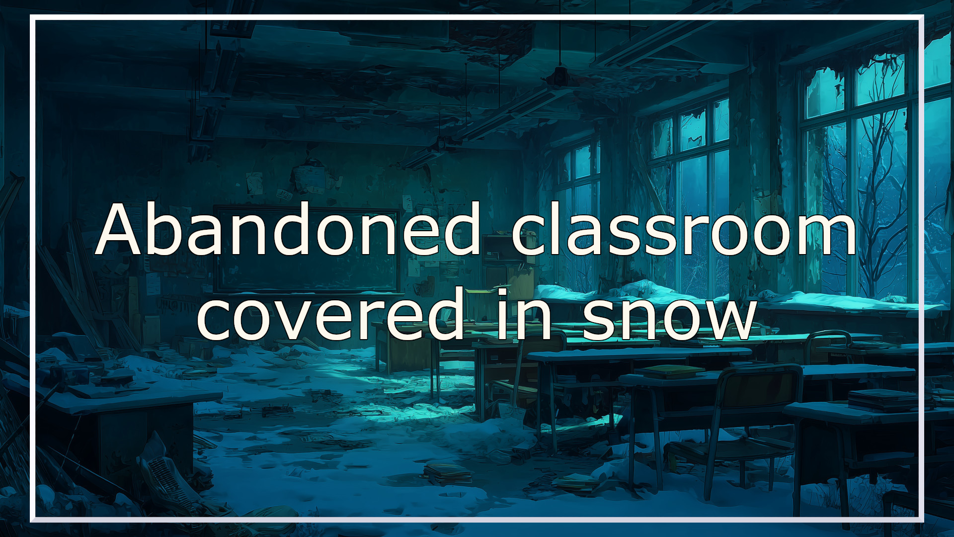 abandoned classroom, school, winter, background, illustration, free material