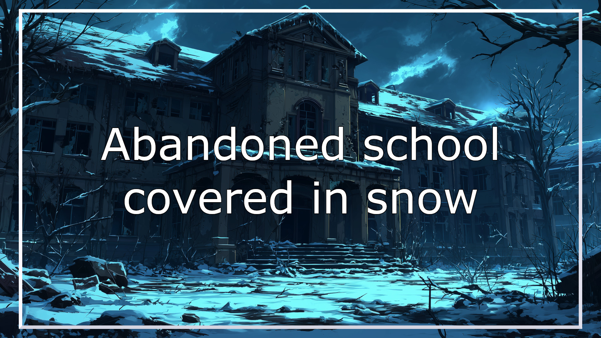 abandoned school, winter, background, illustration, free material