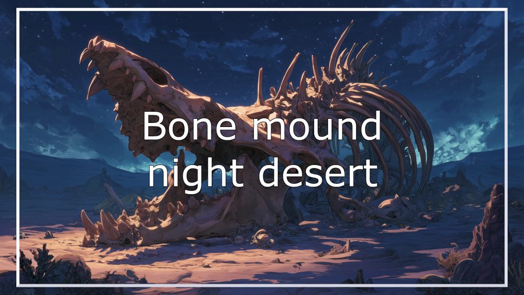 desert, bone mound, background, illustration, free material