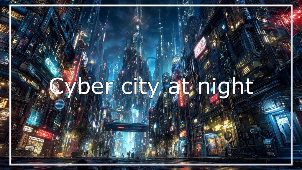 cyber city, background, illustration, free material
