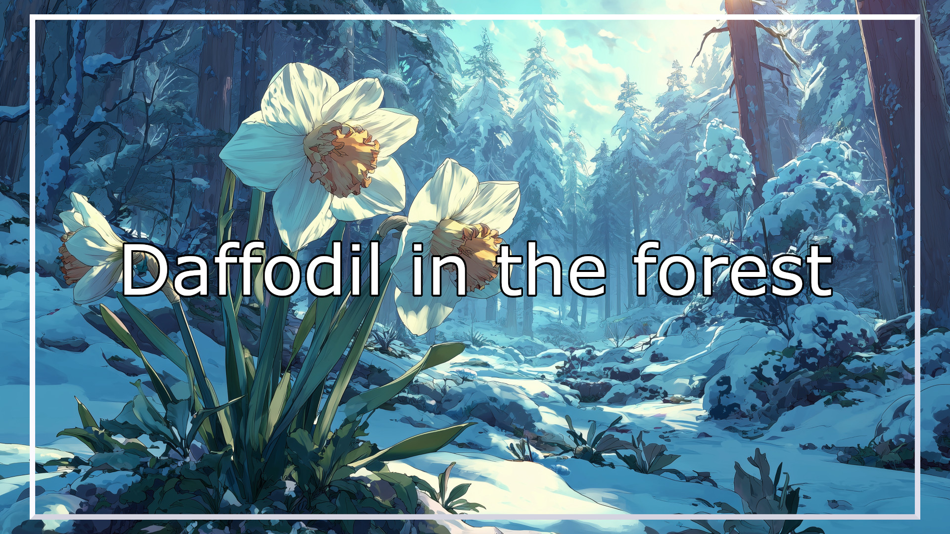 daffodil, winter, background, illustration, free material