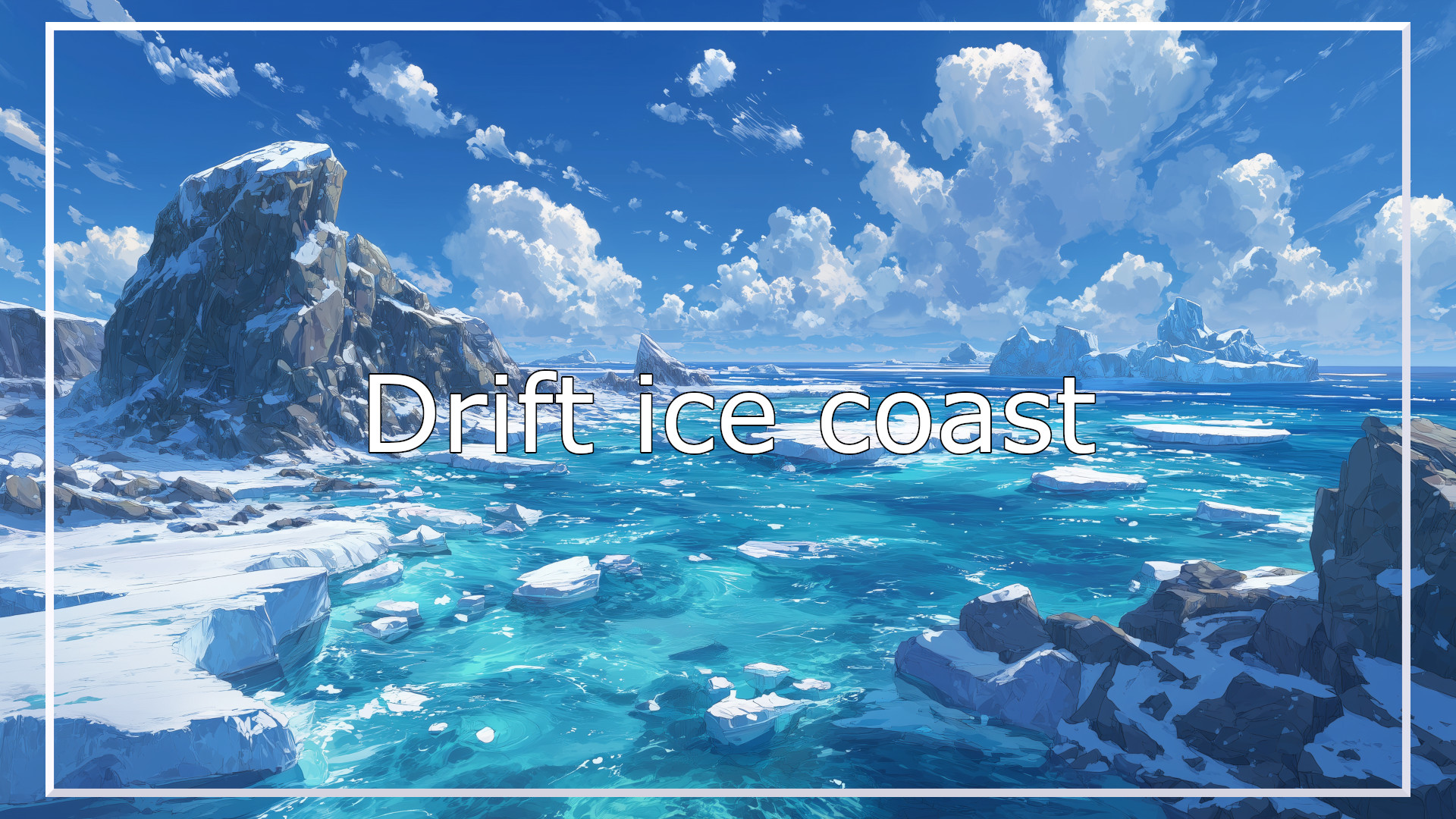 Coast, winter, background, illustration, free material