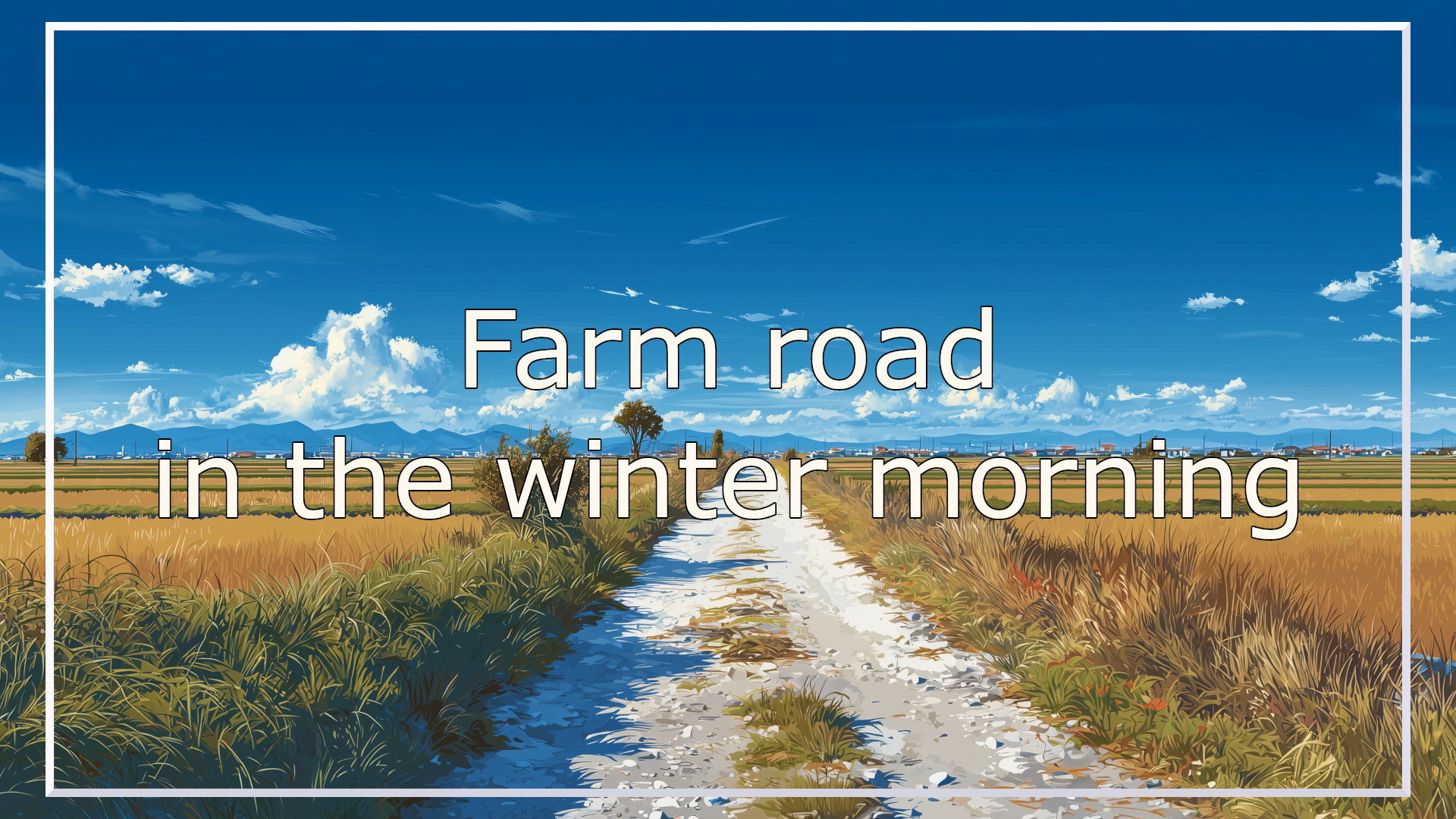 farm road, winter, background, illustration, free material