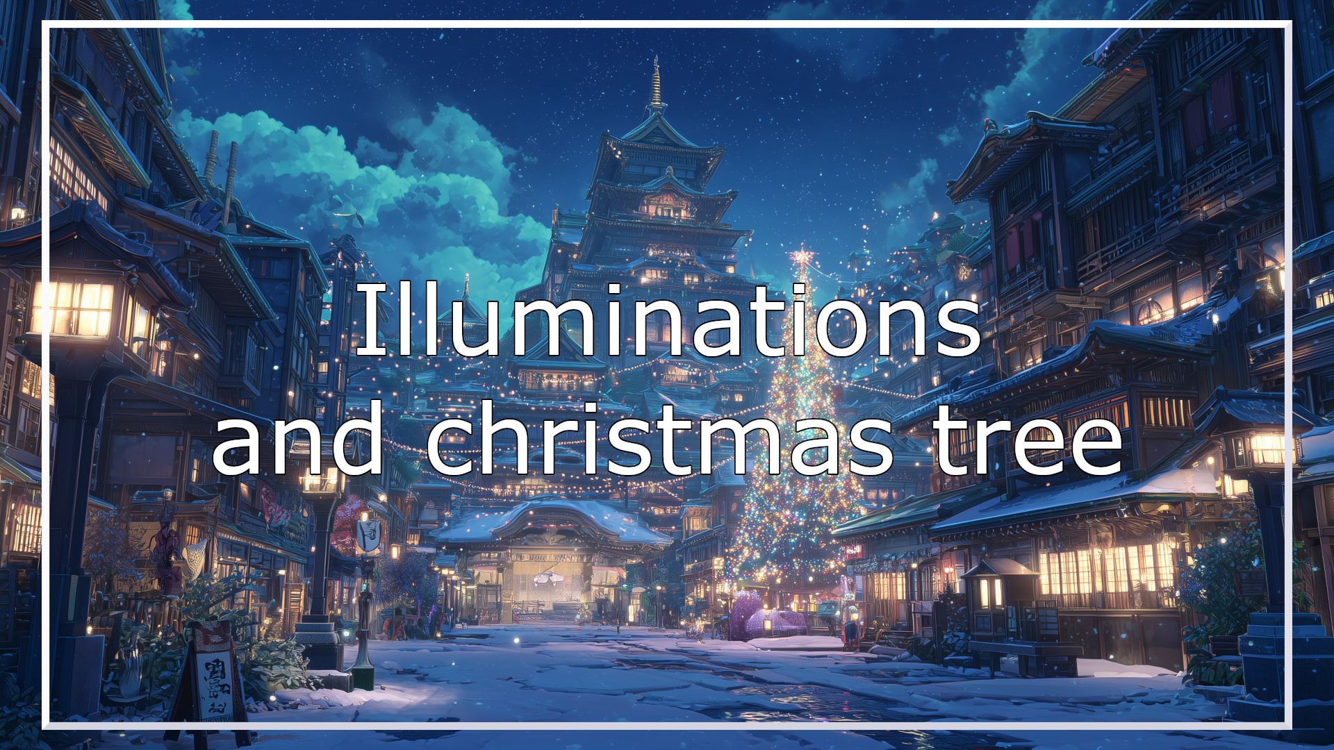 illumination, Christmas tree, winter, background, illustration, free material