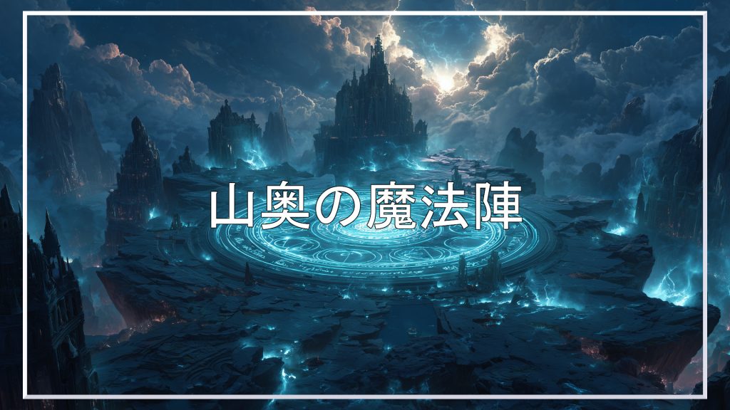 山、魔法陣、背景、イラスト、フリー素材