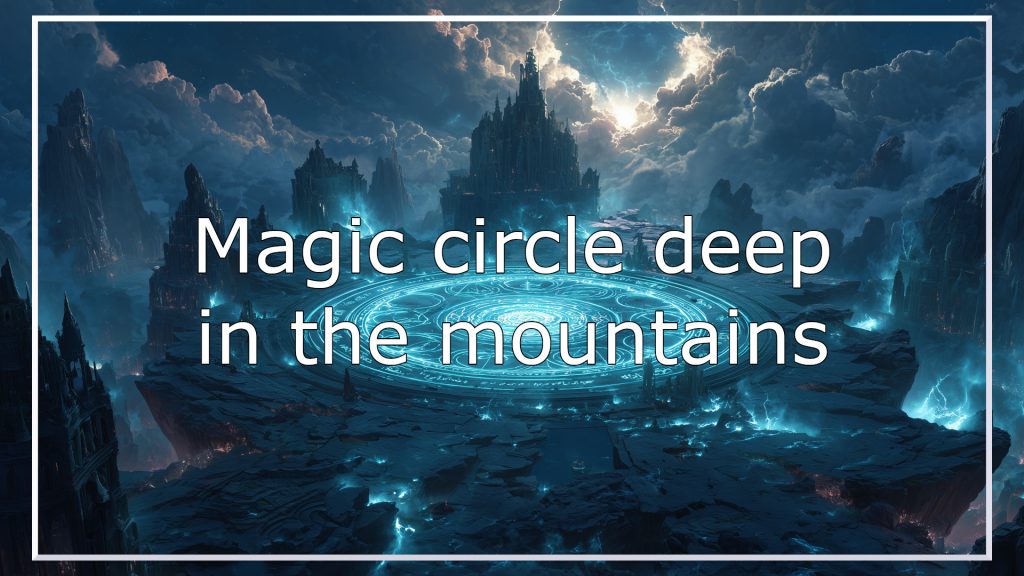 mountain, magic circle, background, illustration, free material