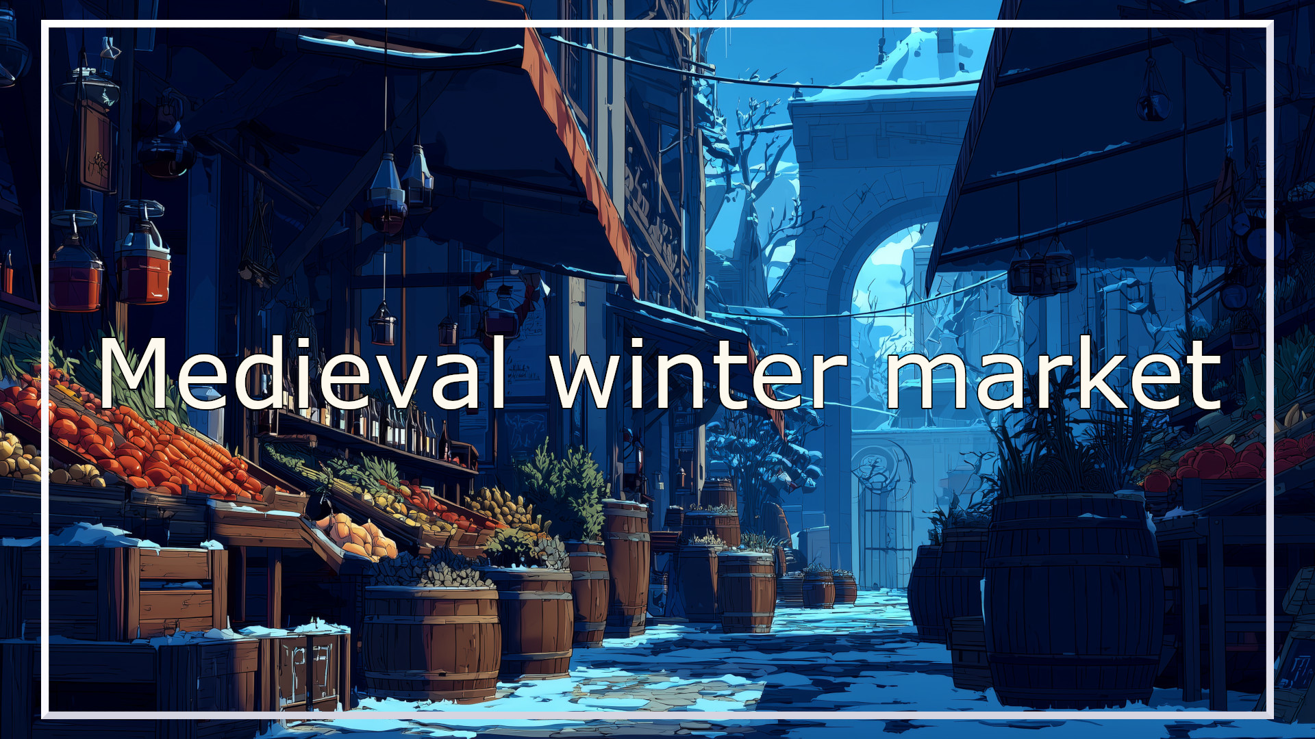 market, winter, background, illustration, free material