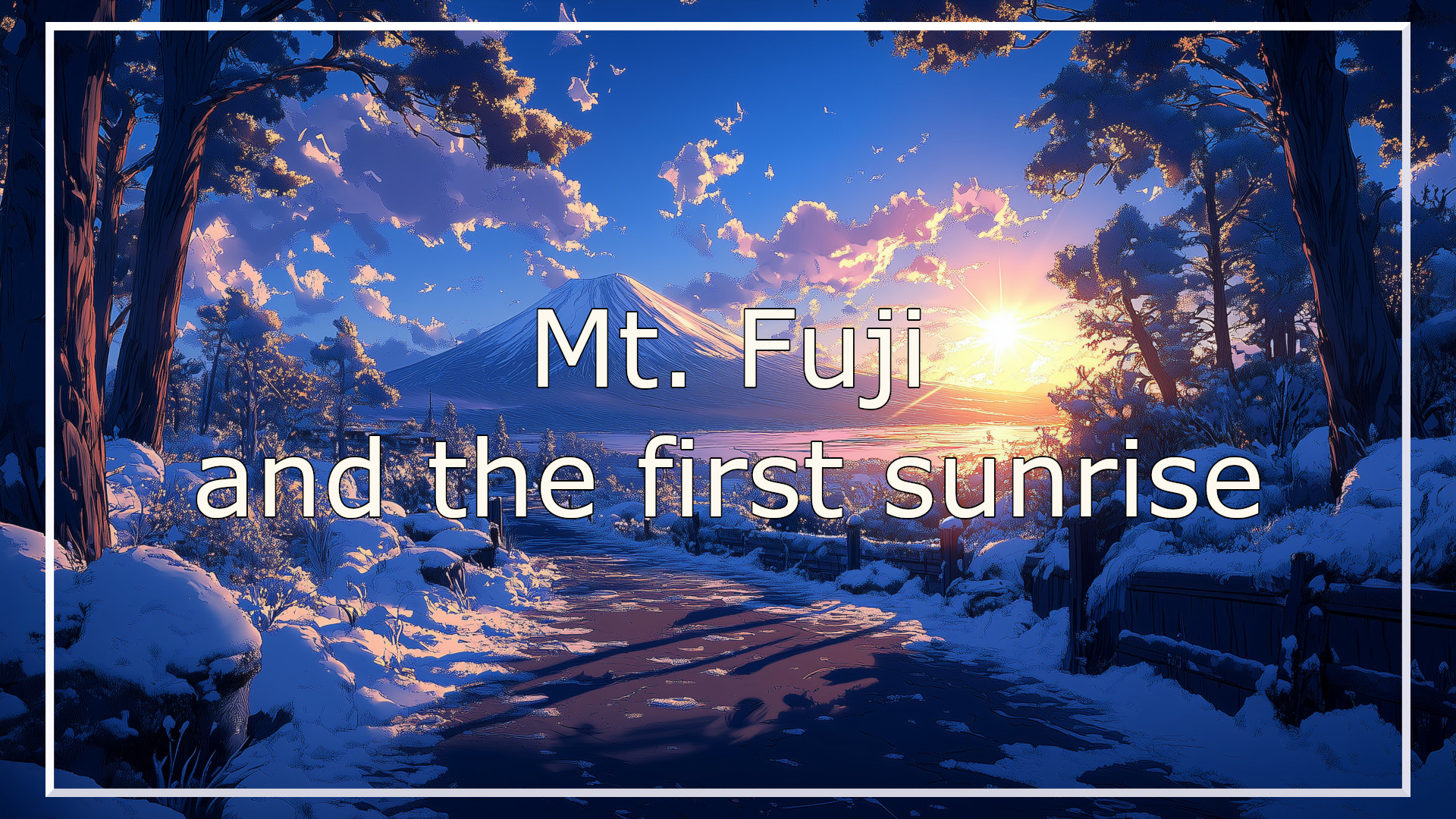 first sunrise, mountain, winter, background, illustration, free material