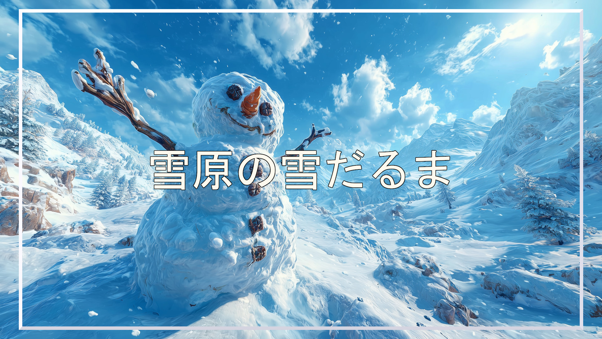 雪だるま、冬、背景、イラスト、フリー素材