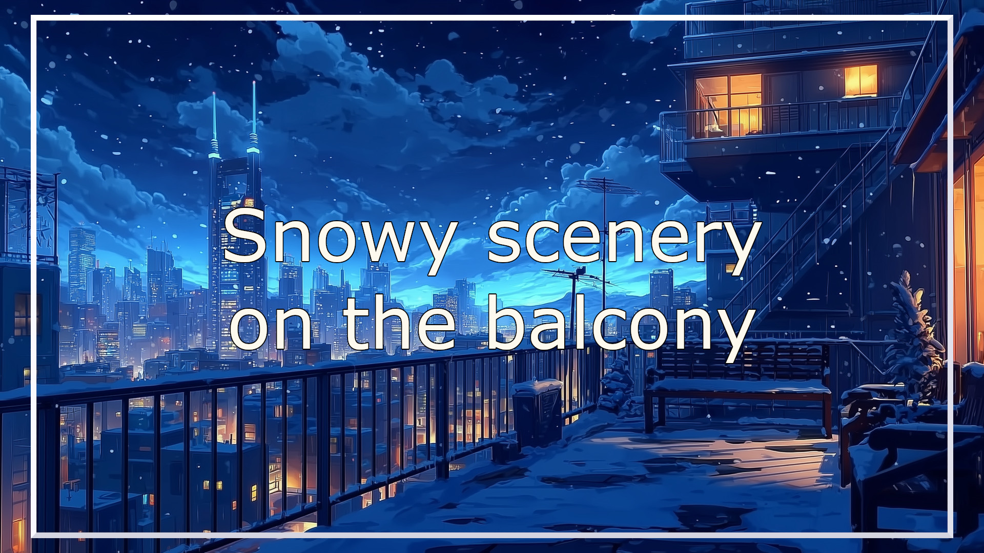 balcony, winter, background, illustration, free material