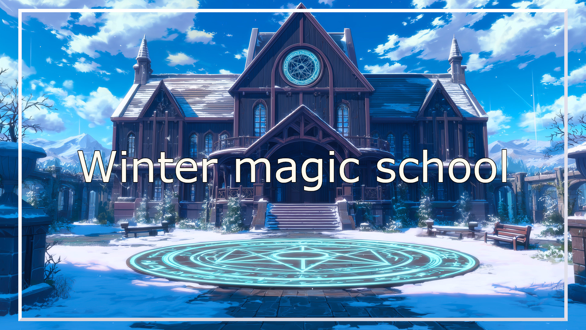 magic school, winter, background, illustration, free material