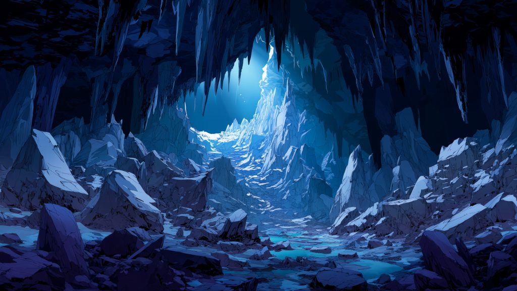 Icicle cave, background illustration, free material