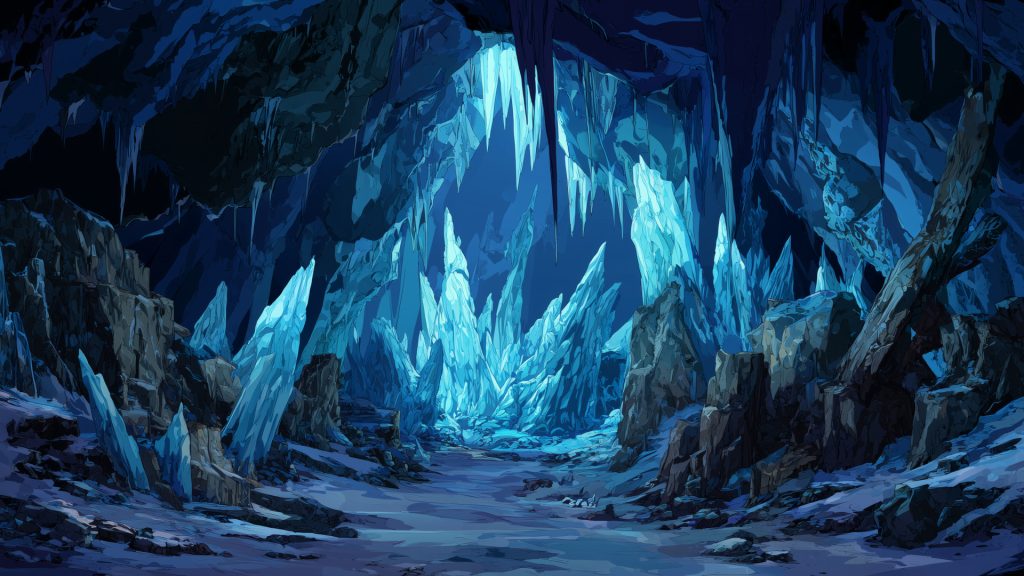 Icicle cave, background illustration, free material