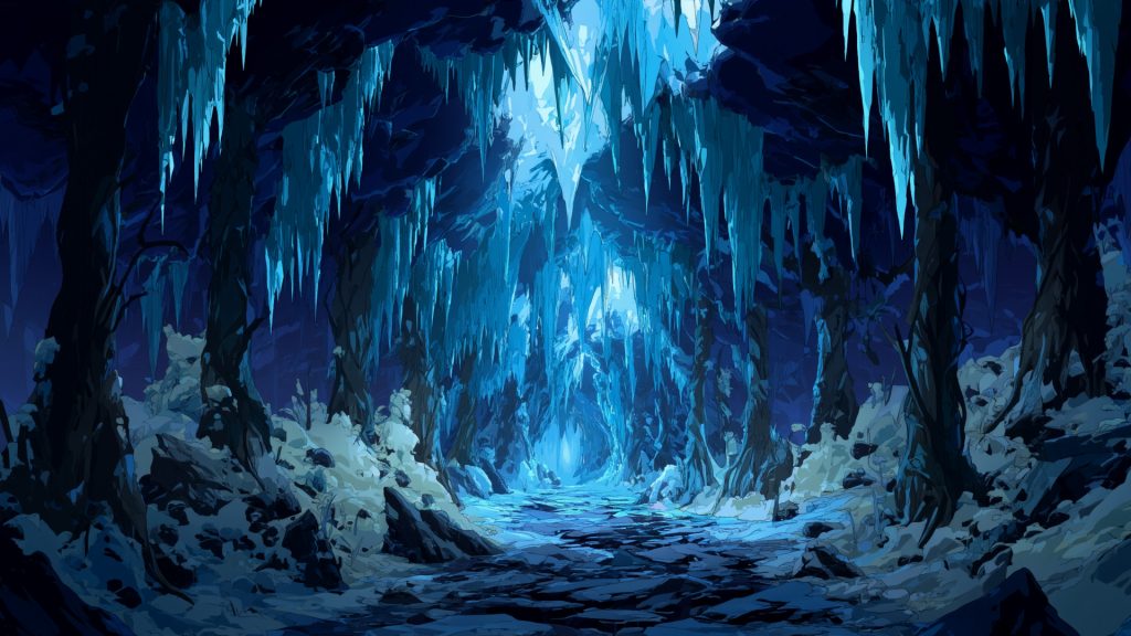 Icicle cave, background illustration, free material