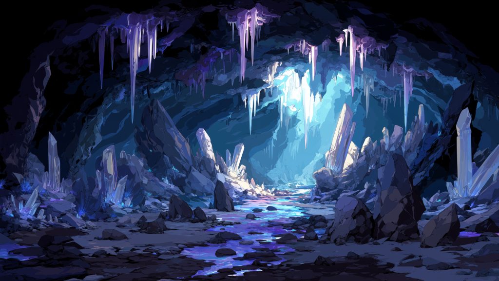 Icicle cave, background illustration, free material