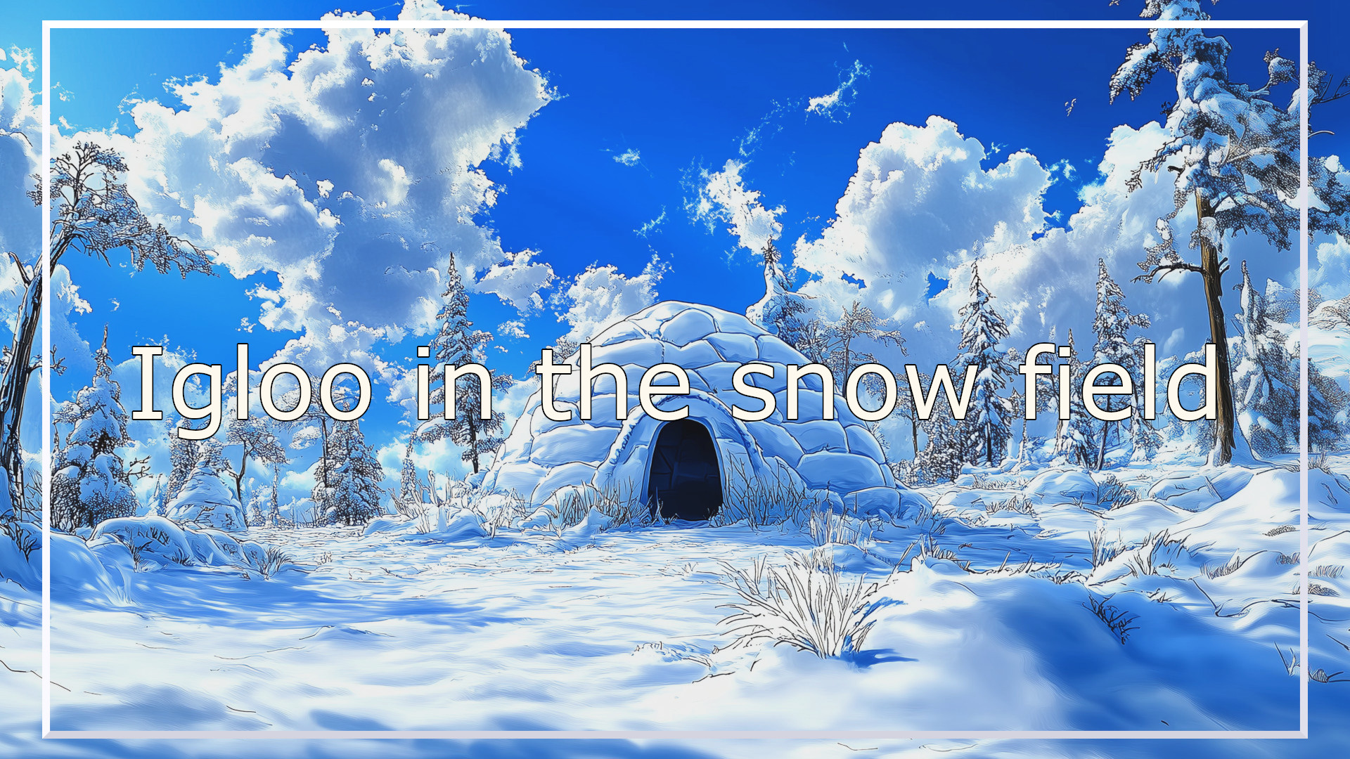 igloo, snowfield, winter, background, illustration, free material
