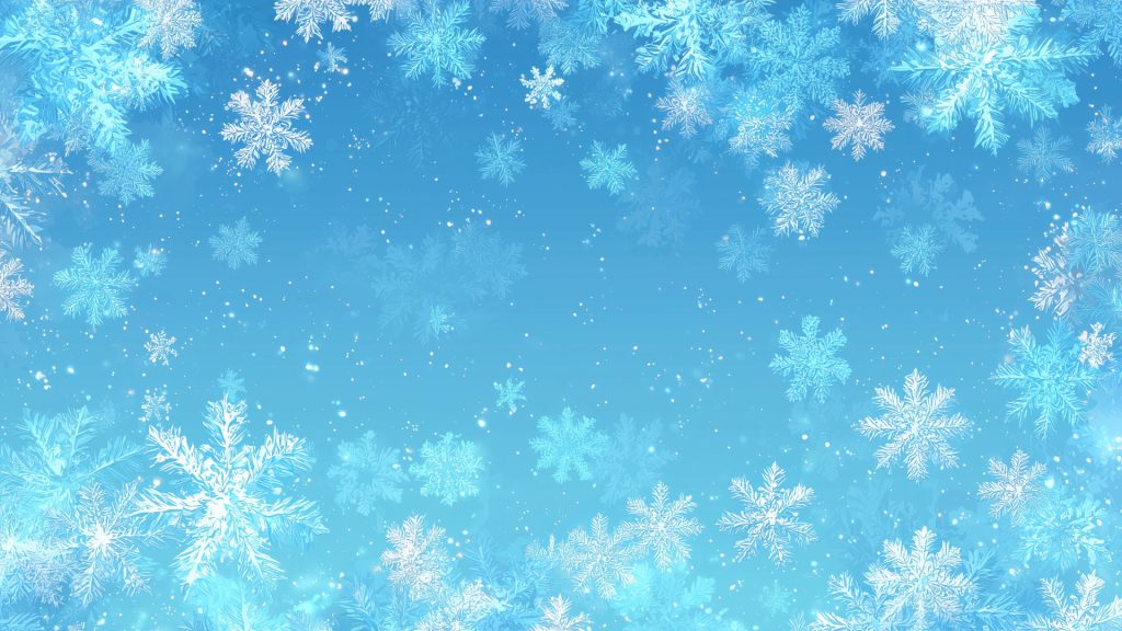 雪の結晶、冬、水色の背景イラスト、フリー素材